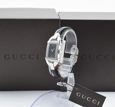 【Box】Gucci 6800L Quartz Ladies Bangle Watch Black Dial Stainless Steel Works #42