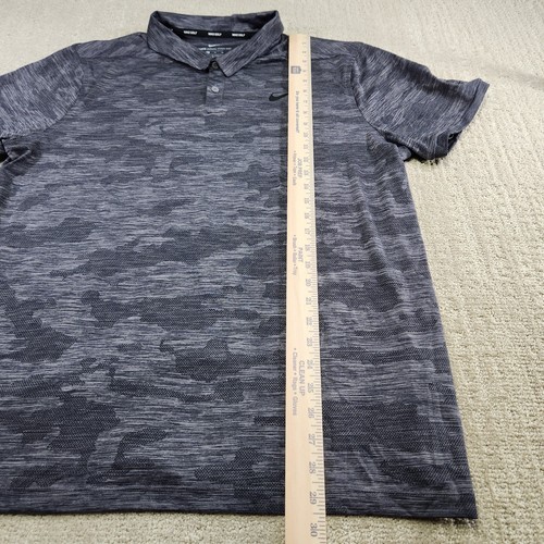 Nike Golf Polo Shirt Men XL Zonal Cooling Camo Vented Performance Quick Dry Gray - Picture 5 of 10