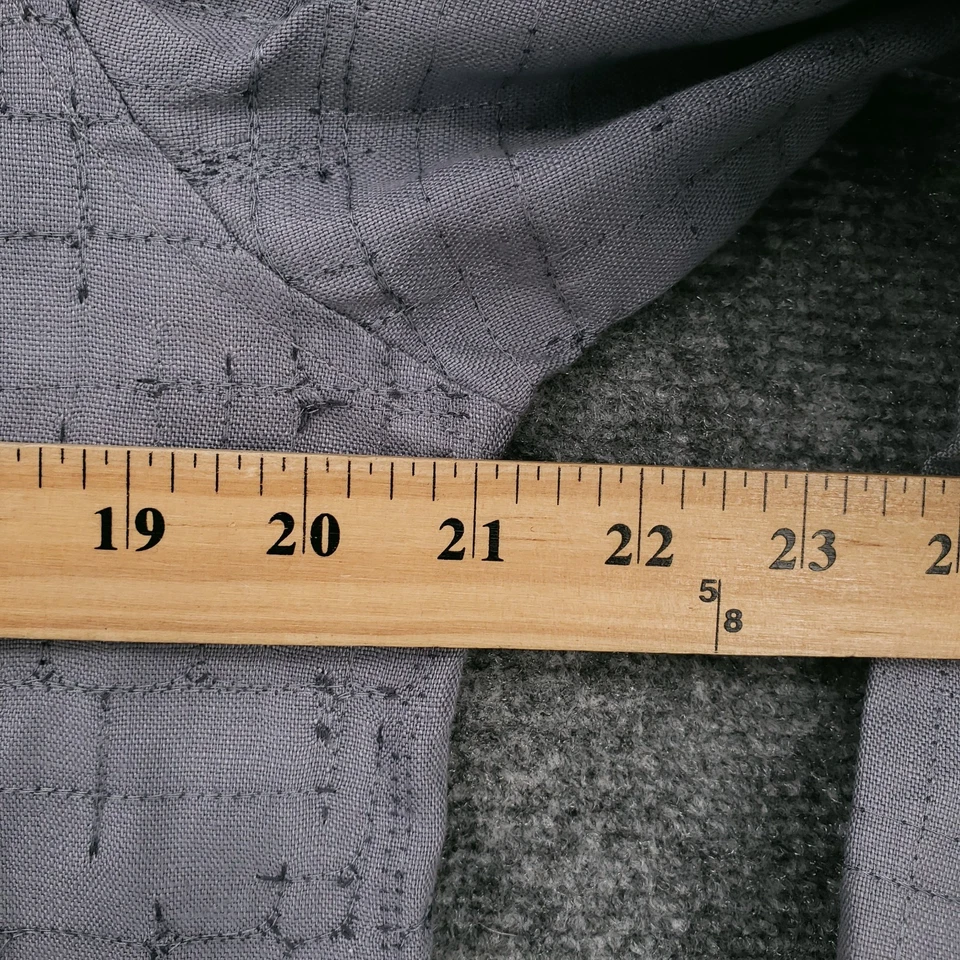 J Jill 连衣裙女式 M 中号灰色长裙 3/4 袖亚麻衬衫裙纽扣前襟 — 第 3/4 张图片