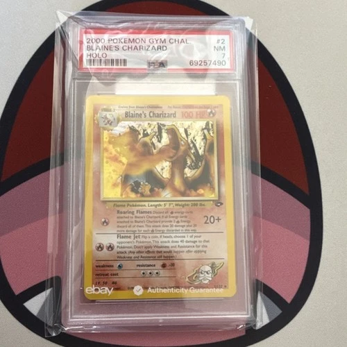 Pokémon TCG - Gym Challenge Blaine's Charizard 2/132 Holo Rare 100 HP PSA 7