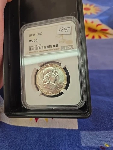 1958 Franklin 50c Silver Half Dollar NGC MS 66