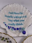 Set of 3 Shell Trinket Dish- Decoupaged Shell-Snarky Drink Quote-Sparkly-READ — photo 2