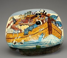 Vintage Hand painted rare Noah  s Ark trinket box