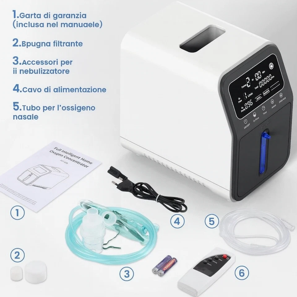 Creliver Tragbarer Sauerstoffkonzentrator, Verneblerfunktion, Reinheit 93 - Bild 3 von 4