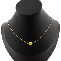 Halskette 1 Perle Serpentine 8 Mm Kette Stahl Golden Edelstahl