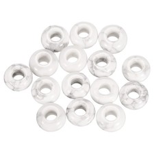 15pcs Natural Stone Beads 8x14mm Large Hole Craft Beads, White Black