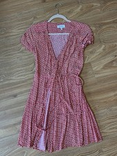 & Other Story wrap mini dress in red floral
