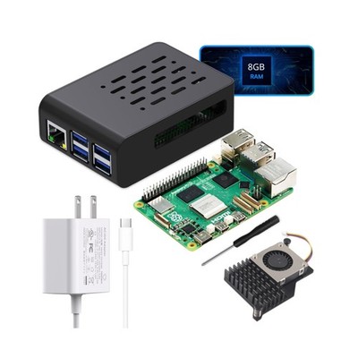 Basic kit for Raspberry Pi 5 RAM 8GB Included PI5 Case,5.1V 5A Power Supply,A...