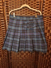 French Toast Plus Size 20.5 Blue Plaid Pleated School Girl Skirt Cosplay Preppy