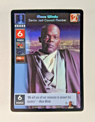 Mace Windu, Senior Jedi Member #F5 Foil - The Jedi Council, Young Jedi CCG card