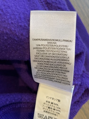 Polo Ralph Lauren Cotton Blend Fleece Hoodie Full Zip Pony Purple Youth Sz Small - Picture 8 of 11