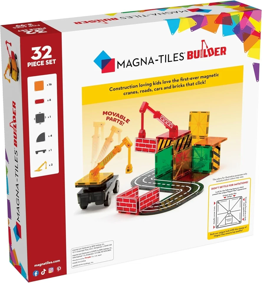 Builder 32-Piece Magnetic Construction Set - Endless Imagination and STEAM Fun - Image 4 of 4