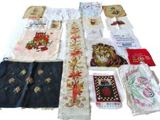 Vintage Needlework Lot Mixed Needlepoint Crew...