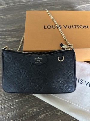 Louis Vuitton Easy Pouch On Strap Shoulder Bag Black Leather