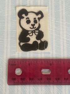 Vintage Fuzzy Sticker Panda Bear