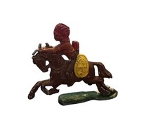 Vtg Lead Figure Indian Riding Horse 1950s, 2.25" Tall, Original Paint