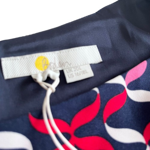 Boden Violette Navy Ribbons Print 3/4 Sleeve Bateau Sheath Dress Size 16/18L NWT - Picture 3 of 5