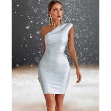 New Silver bodycon dress size XS/S