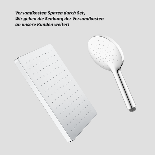 Regendusche Duschkopf Anti-kalk mit Selbstreinigung Kopfbrause Handbrause - Bild 5 von 35