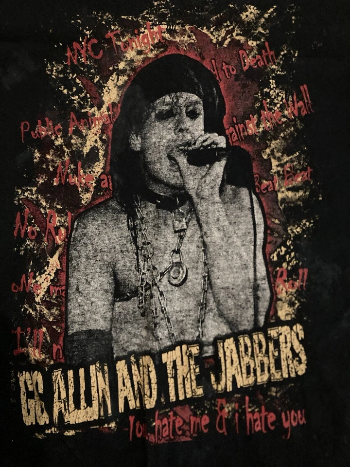 Camisa GG Allin vintage bandera negra asesinato adictos jabbers butthole surfistas calambres Foto 4 de 4