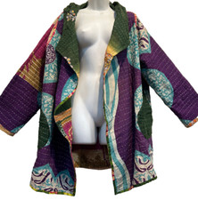 Nwtfunky Stuff Hippy Quilted Vintage Cotton Kantha Revesible Jacket Coat Top 3x