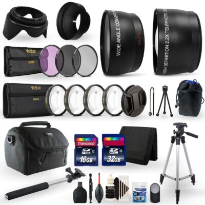 Complete Accessory Kit for Canon EOS SL2 SL3 T7 200D 250D DSLR Camera