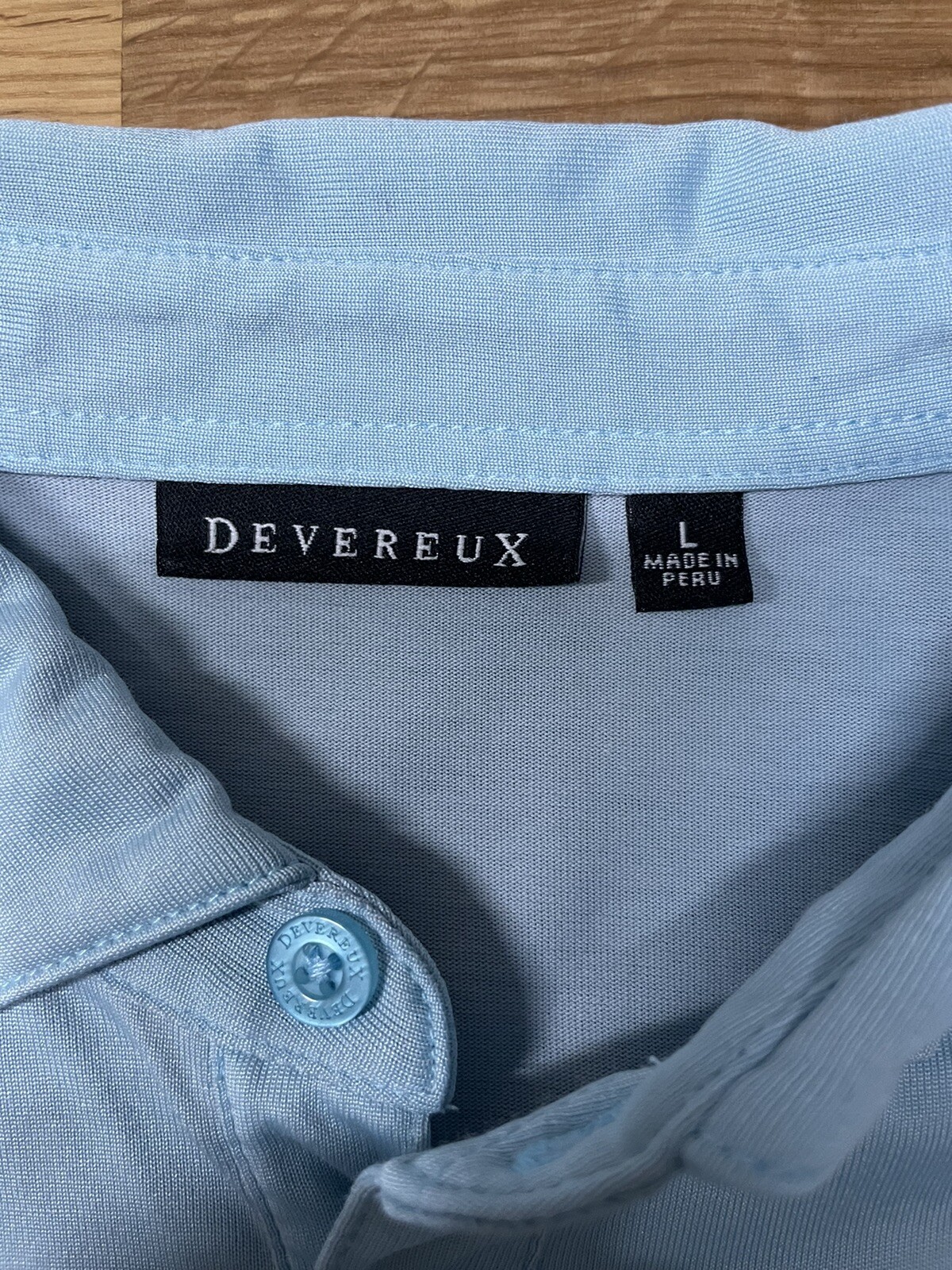 DEVEREUX Proper Threads Solid Blue Polo Size L - image 4