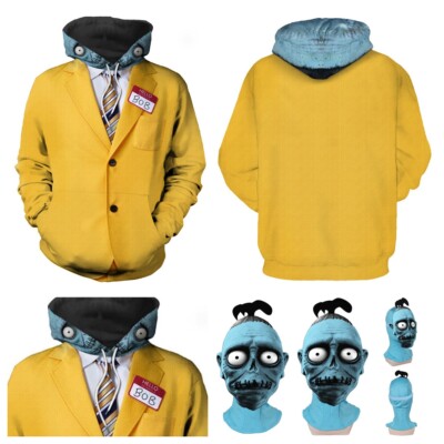 Zombie Bob Beetlejuice Cosplay Unisex 3D Printed Pullover Hooded Sweatshirt+Mask