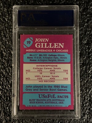 1984 Topps Football #19 John Gillen PSA 9 | eBay