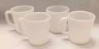 Set of 4 Vintage Fire King Collectible Coffee Cup Mug, White Milk Glass 50's