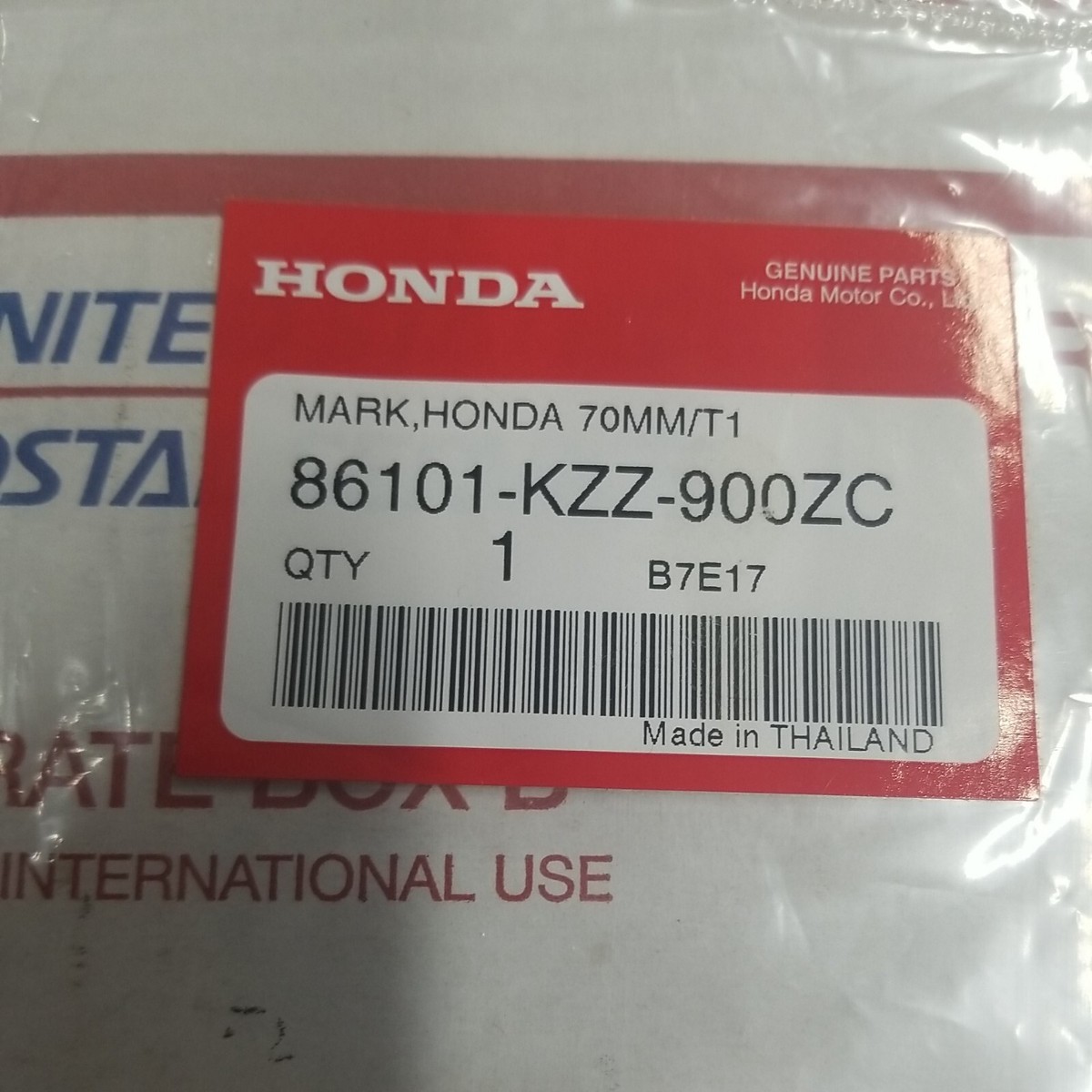 Honda Decal OEM 86101-KZZ-900ZC QTY 1 | eBay
