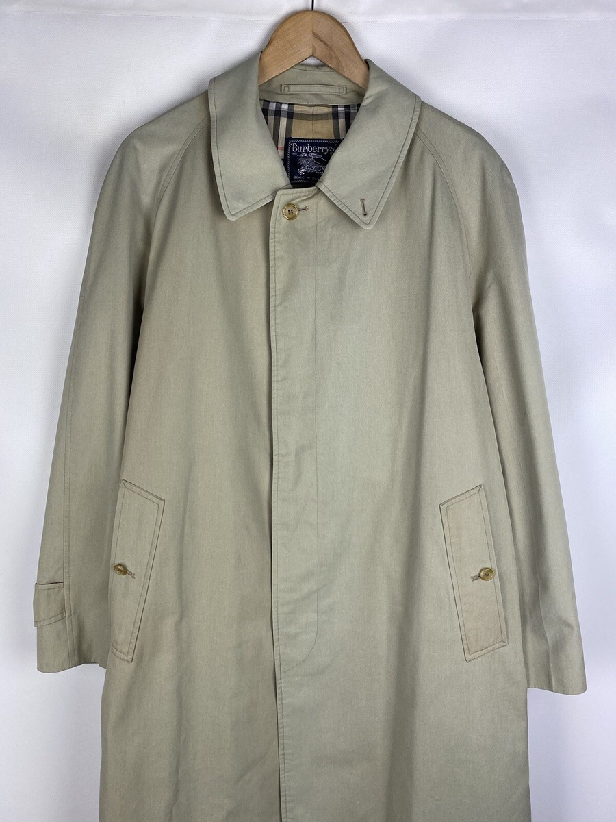 Burberrys vintage nova check lined men's trench coat jacket