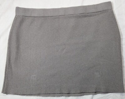 Wild Fable Gray Ribbed Mini Skirt Womens Size L NWOT