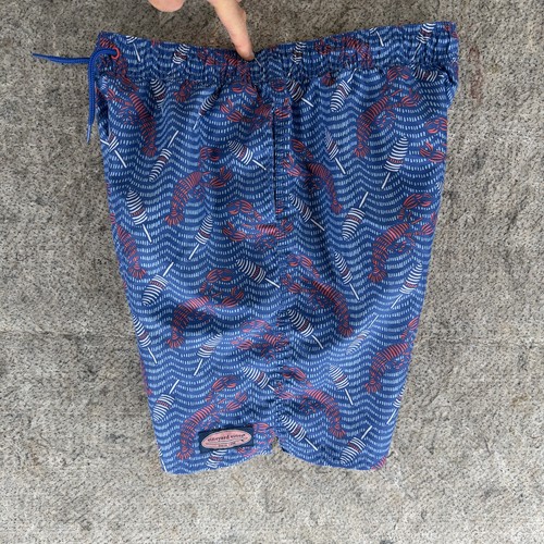 Vineyard Vines Youth Size XL Blue Lobster Print Built-In Briefs Swim Beach Short - Picture 13 of 16