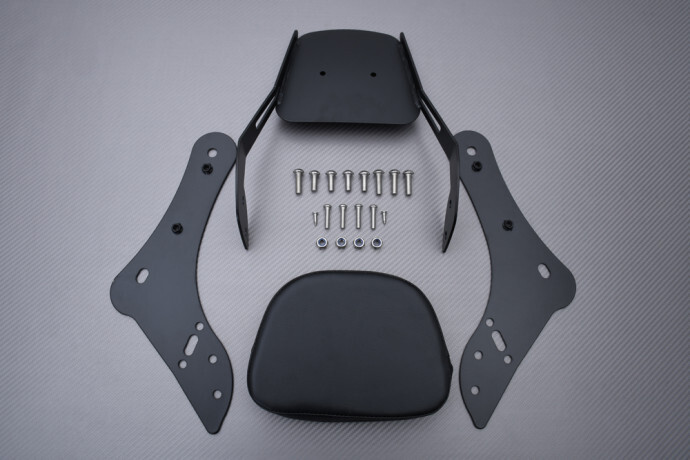 Sissy bar Kawasaki Vulcan S 650 dossier passager en acier noir pour motos de 2019 à 2022