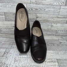 Clarks Emilie WarblerBrown Leather Comfort Slip On Shoes Women Size 7M