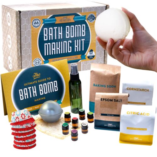 Bath Bomb Making Kit for , Make 12 All Natural Bath Bombs at Home, Made in Th...