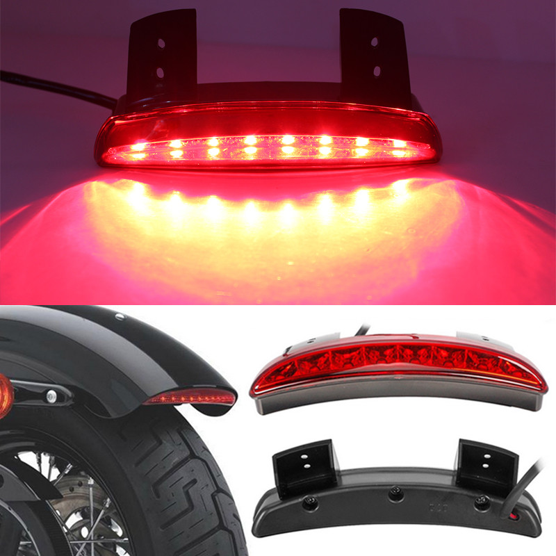 For Harley Bobber Chopper Motorcycle LED Tail Rear Light Fender