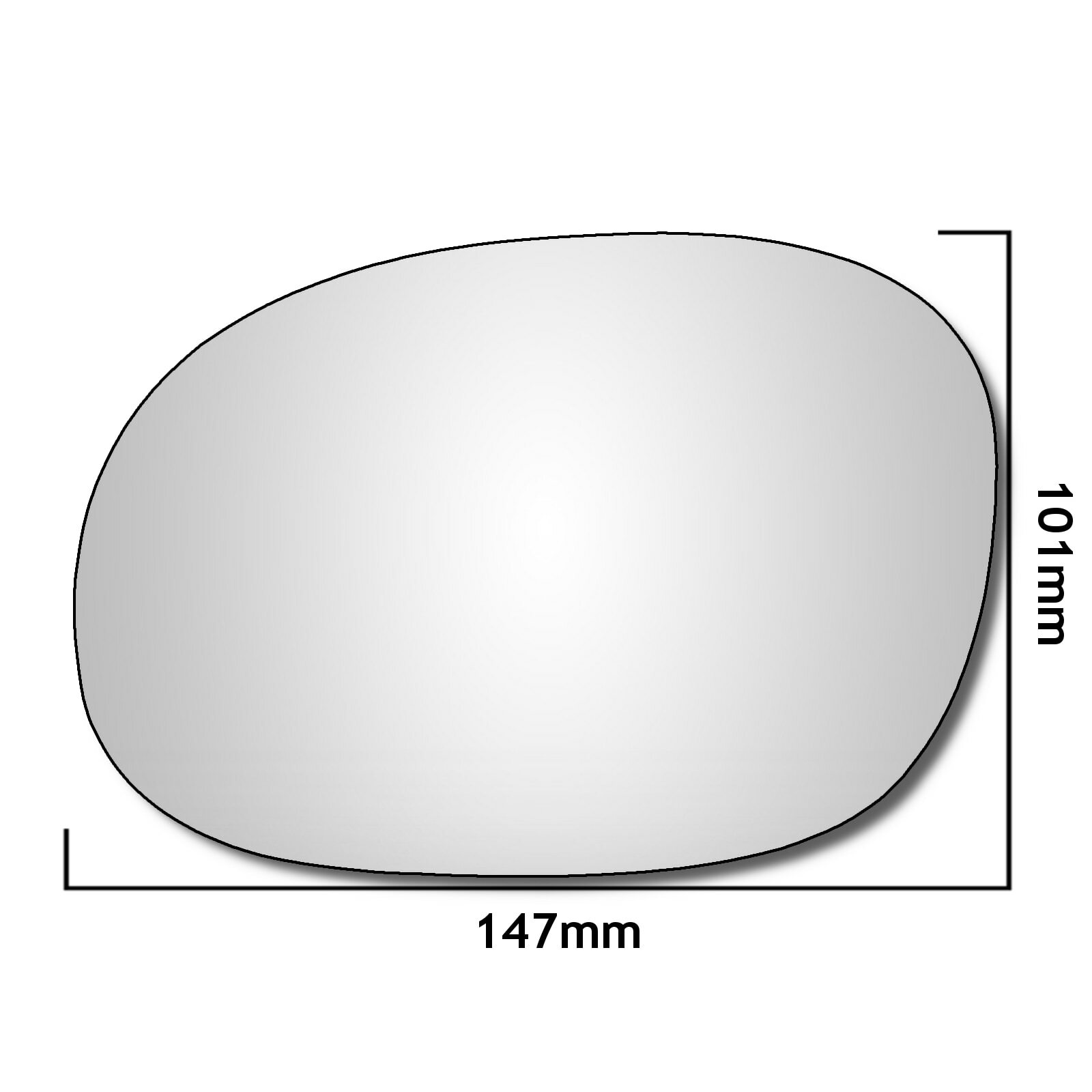 Left Hand Passenger Side Citroen C3 Mk1 2003-2010 Convex Wing Door Mirror Glass