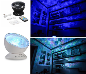 Led Light Multicolor Music Bedroom Water Ceiling Lamp Ocean Wave