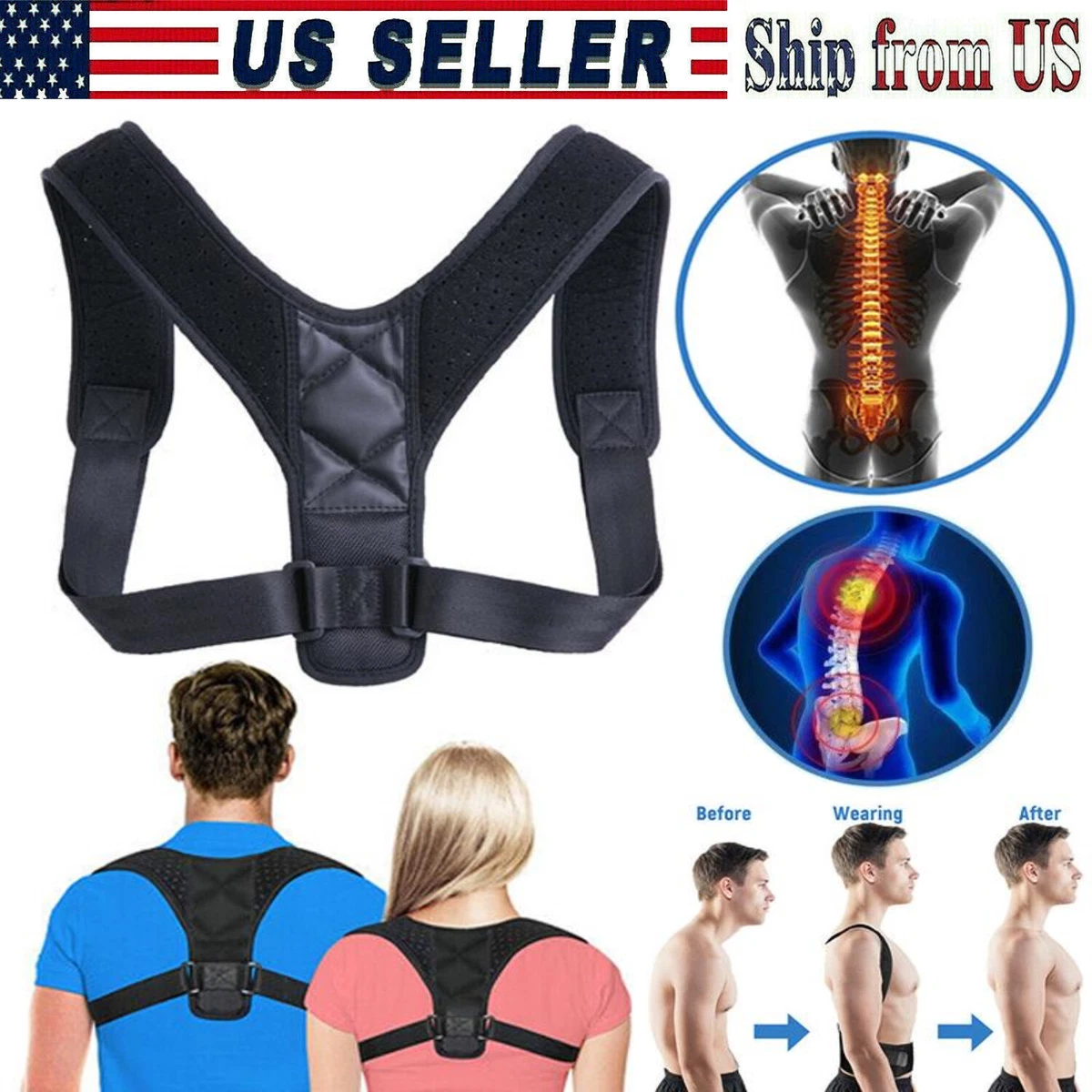 Posture clavicle support corrector back straight shoulders brace strap clearance correct