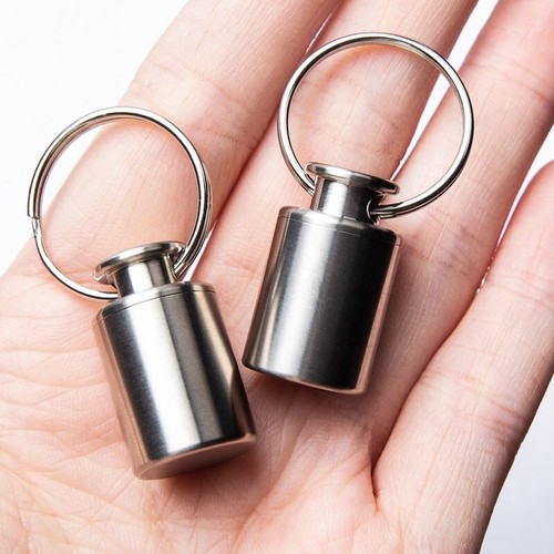 EDC Mini Keychain Titanium Waterproof Box Sealed Container Portable Outdoor Tank - Picture 2 of 10