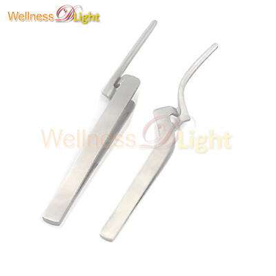 Dental Tweezers Forceps Articulating Tissue Paper Holder Curved/Straight Steel