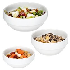 3tlg Set Tommy Schale weiß 190ml 360ml 670ml Porzellan Suppe Salat stapelbar