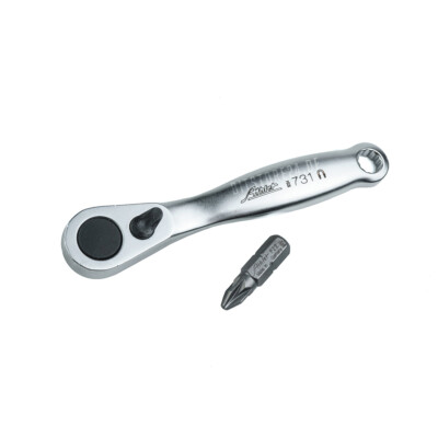 ROTEC / ATHLET 1/4'' x 93mm Mini Bit Ratsche Knarre 72 Zähne umschaltbar