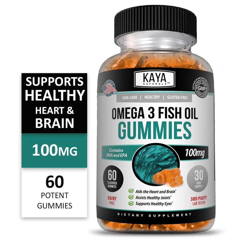 Omega-3 Aceite de Pescado Gomoso Suplemento Vitamínico Saludable Articulaciones y Corazón Bienestar Gomitas Foto 4 de 4