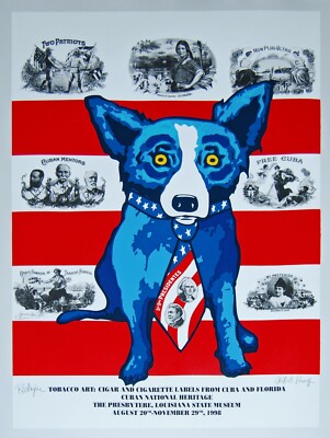 george rodrigue blue dog cuban cigar labels silkscreen print signed numbered art ebay