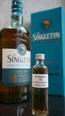 The Singleton of Dufftown 18 Years Old Whisky Sample 40 ml Probe 4 cl