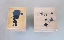 Craft Rubber on Wood Stamp by "FUN STAMPS" 1 Sprinkles A 63  1 Small Drip AA 08