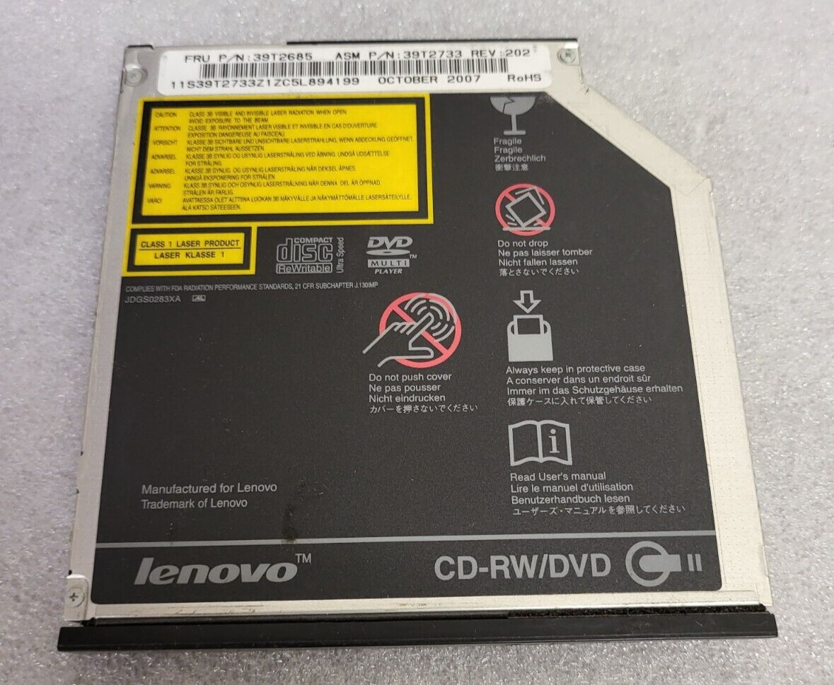 IBM LENOVO 39T2687 CD-RW/DVD DRIVE GCC-4247N TYPE C2 DATA STORAGE